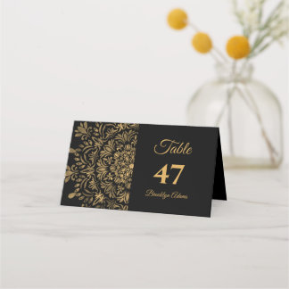 Cartão De Mesa Mandala tradicional clássico luxuoso casamento ele