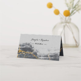 Cartão De Mesa Marble Glitter Geométrico