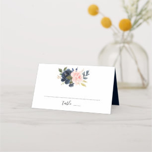 Cartão De Mesa Marinho Azul Blush Rosa Rosa Boho Casamento