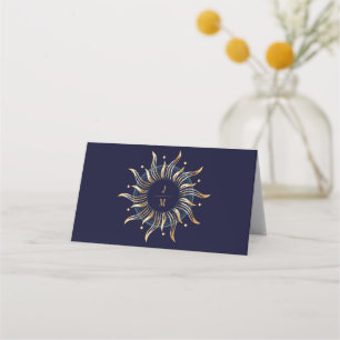 Cartão De Mesa Marinho azul da Galáxia Solar Celestial