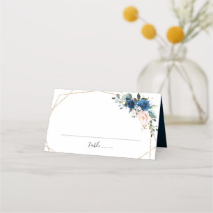 Cartão De Mesa Marinho Azul Escamudo Rosa Rosa Rosa Boho Casament