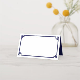 Cartão De Mesa Marinho Azul - Fronteira da Chave Grega Casamento