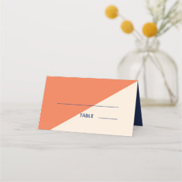 Cartão De Mesa Marinho de Apricot Cream de Casamento de Tipografi