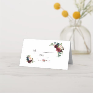 Cartão De Mesa Marinho de Merlot de Aquarela Número de Tabela Fl