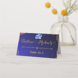 Cartão De Mesa Marinho Elegante e Número de Tabela Personalizada 