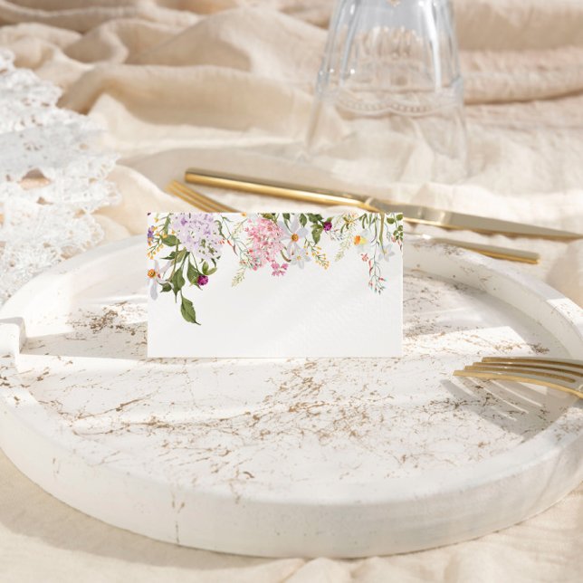 Cartão De Mesa Meadow Wildflower Wedding (Criador carregado)