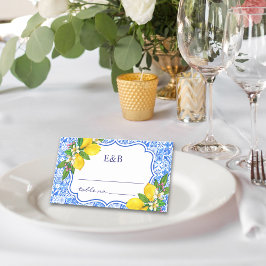Cartão De Mesa Mediterranean Tiles - Wedding with Citrus Touches