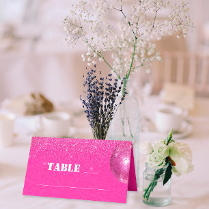 Cartão De Mesa Mesa de Casamento Brilhante Bola de Discoteca Chic