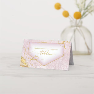 Cartão De Mesa Mesa De Casamento De Abstrato Dourada Fine Lines I