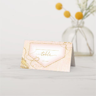 Cartão De Mesa Mesa de Casamento Dourado de Linhas Finas B ID867