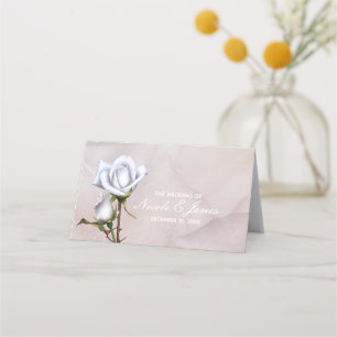 Cartão De Mesa Mesa de Casamento Elegante das Rosas Brancas Român