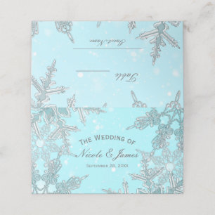 Cartão De Mesa Mesa de Casamento Flocos de Neve Azul País das Mar
