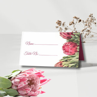Cartão De Mesa Mesa de Casamento Floral Botânica Moderna Rosa Pro