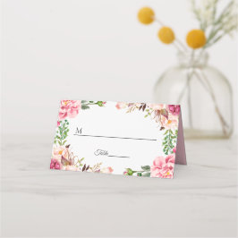 Cartão De Mesa Mesa De Casamento Floral Cor-De-Lama-Esbranquiçada
