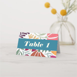 Cartão De Mesa Mesa De Casamento Floral De Combinação Colorida