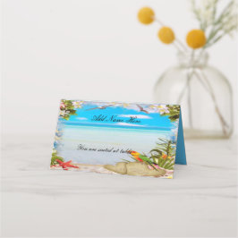 Cartão De Mesa Mesa de Casamento Floral de Praia Tropical