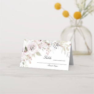 Cartão De Mesa Mesa de Casamento Floral Elegante com Aquarela Ros
