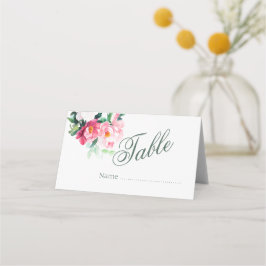 Cartão De Mesa Mesa de Casamento Floral Rosa Suave Peônia & Eucal