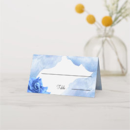 Cartão De Mesa Mesa de Casamento Personalizado da Flor Azul