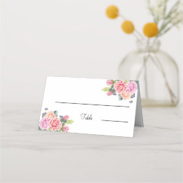 Cartão De Mesa Mesa de Casamento Personalizado da Flor Rosa Elega