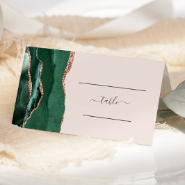 Cartão De Mesa Mesa de Casamento Rosa Dourado Verde Esmeralda Ága
