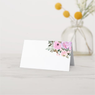 Cartão De Mesa Mesa de Convidado do Buquê Floral Lilás e Rosa