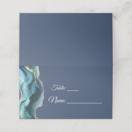 Cartão De Mesa Mesa de Formatura Azul e Dourada Moderna