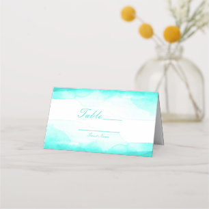 Cartão De Mesa Mesa de Número de Assentos de Aquarela Água Azul T