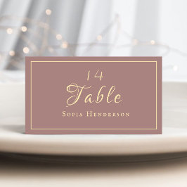 Cartão De Mesa Mesa de Recepção de casamento de Typograoy Dourada
