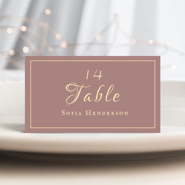 Cartão De Mesa Mesa de Recepção de casamento de Typograoy Dourada (Criador carregado)