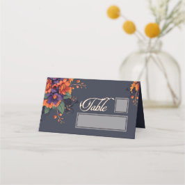 Cartão De Mesa Mesa e lugar com Floral Gótico Elegante