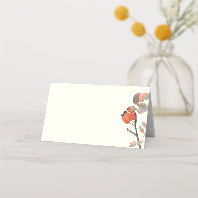 Cartão De Mesa Midnight Autumn Blank Folded Place Card (Frente)