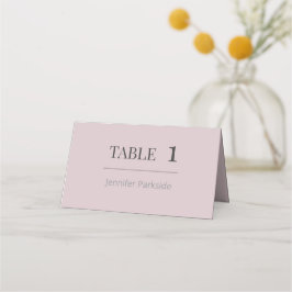 Cartão De Mesa Minimalist Wedding Place Cards | Dusky Rose