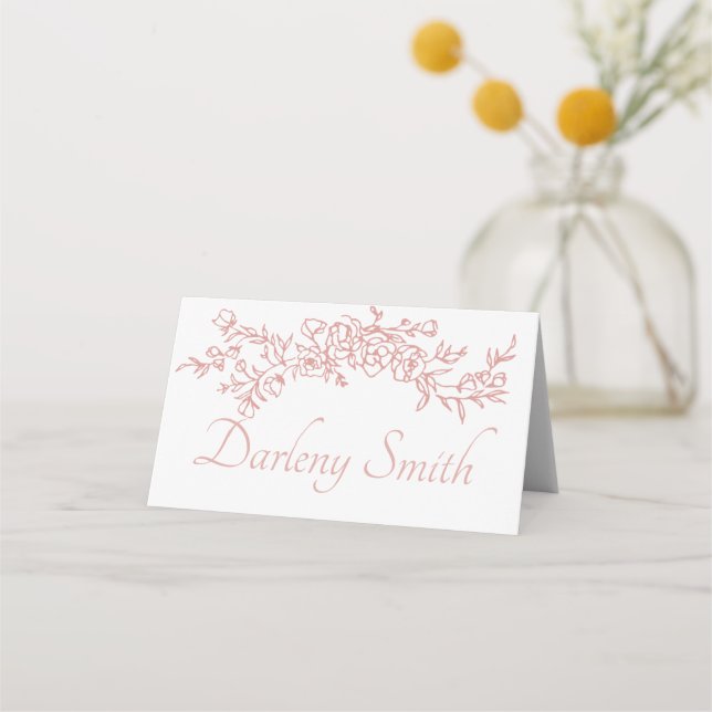 Cartão De Mesa Mínimo Simples de Placa de Colocação (Frente)