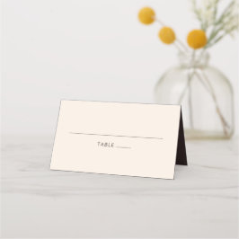 Cartão De Mesa Modern Bold Typography Earthy Brown Cream Wedding