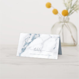 Cartão De Mesa Modern Marble Glitter Mesa Place Dusty Blue ID816