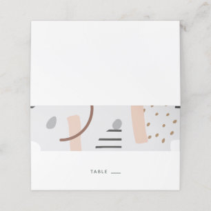 Cartão De Mesa Modern Memphis Shapes Tan Escort Card/