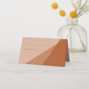 Cartão De Mesa Modern Terra Cotta Wedding