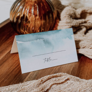 Cartão De Mesa Modern Watercolor Placa de Casamento Dobrado em