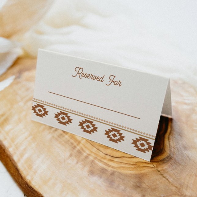 Cartão De Mesa Modern Western Wedding Place Card  (Criador carregado)