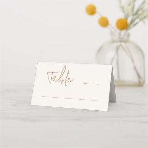 Cartão De Mesa Moderno Casual Script Terthy Wedding