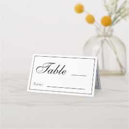 Cartão De Mesa Monograma clássico Recepção de casamento preto e b