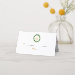 Cartão De Mesa Monograma e Grinalda | Casamento de Verdura de Inv