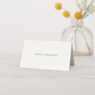 Cartão De Mesa Monograma Minimalista Moderno de Casamento