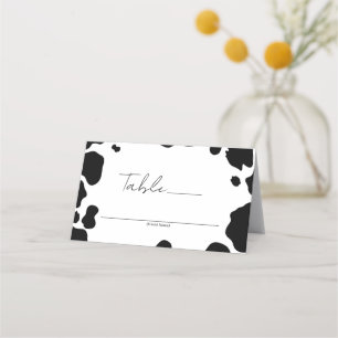 Cartão De Mesa Moo Cow Spots Impressão Black White Table Number