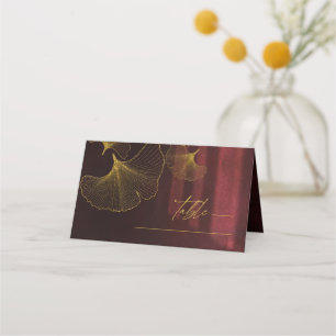 Cartão De Mesa Moonlight Romance Wedding Burgundy ID881