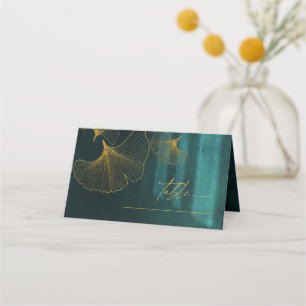 Cartão De Mesa Moonlight Romance Wedding Emerald Green ID881