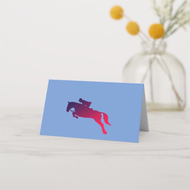 Cartão De Mesa Mostre o jumper limpando um obstáculo. Local Ca (Frente)