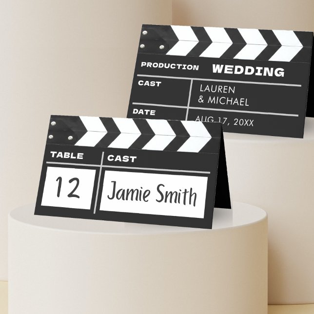 Cartão De Mesa Movie Film Clap Board Wedding Reception Table (Criador carregado)