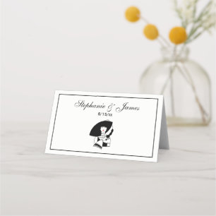 Cartão De Mesa Mulher Art Déco de Grande Chapéu Luvas RL